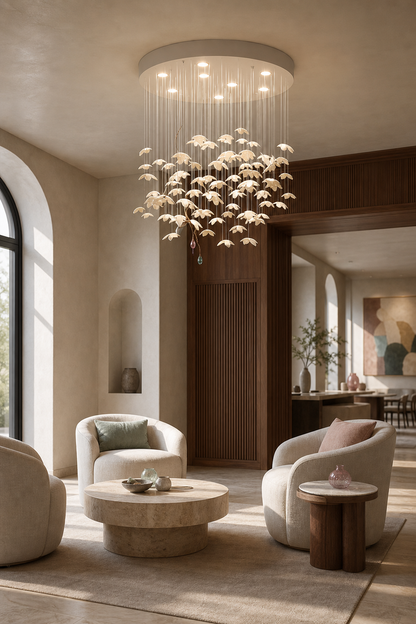 Orchivelle Ceramic Short Chandelier