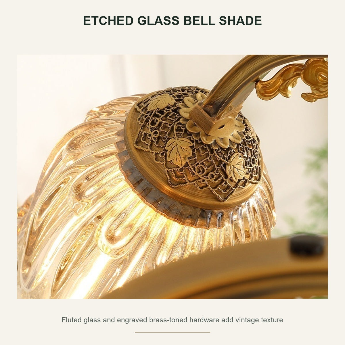 
classic American Brass Floral Crystal Ceiling lamp